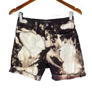 levis wedgie acid wash shorts brown women’s size 28 high rise